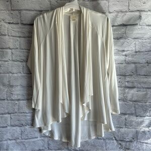 PREOWNED MAEVE ANTHROPOLOGIE WHITE OPEN FRONT CARDIGAN SHAWL WOMENS SMALL S